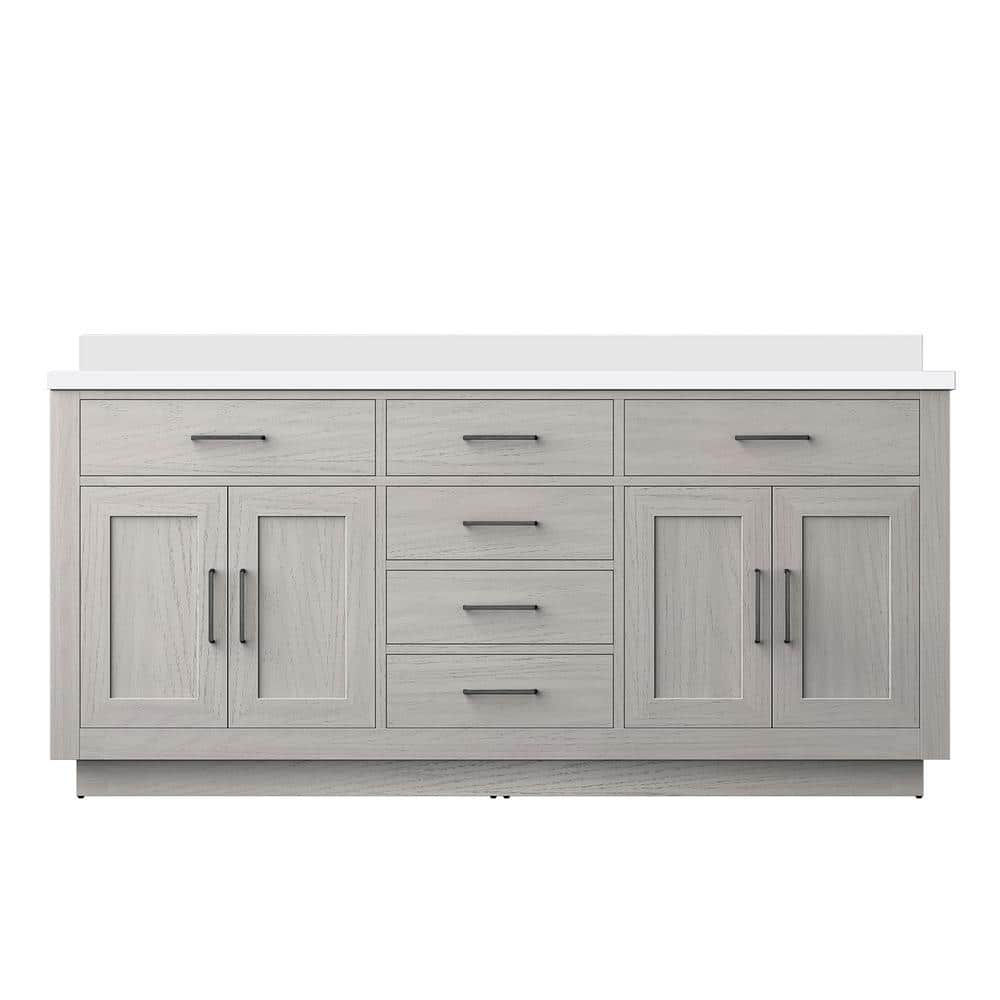 Condor 72 in W x 22 in D White Oak Double Bath Vanity with White Quartz Top price history on PriceWatchPro