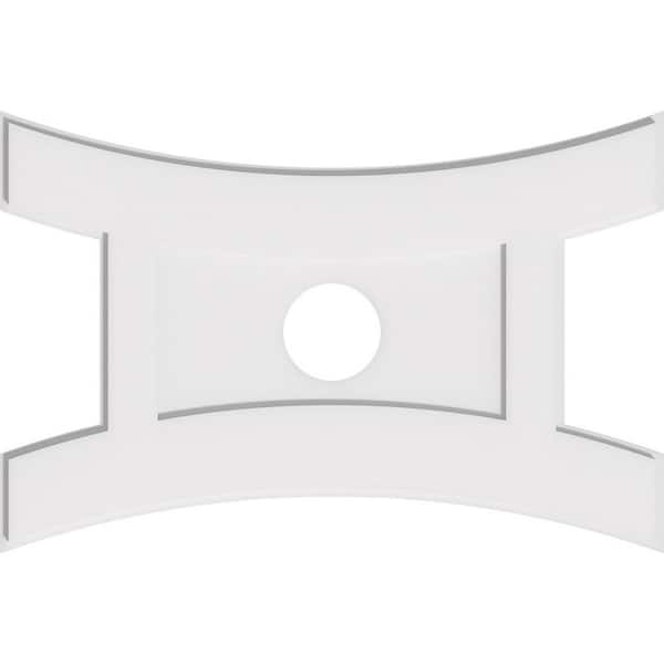 Ekena Millwork 34 in. W x 22-5/8 in. H x 5 in. ID x 1 in. P Haven Architectural Grade PVC Contemporary Ceiling Medallion