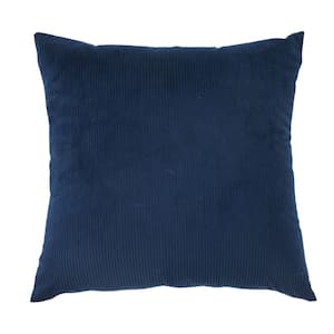 Corda Ribbed Throw Pillow 18 in. x 18 in. Navy