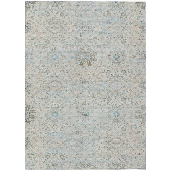 Chantille Machine Washable Indoor/Outdoor Abstract ACN3100 Linen 5 ft. x 7 ft. 6 in. Area Rug