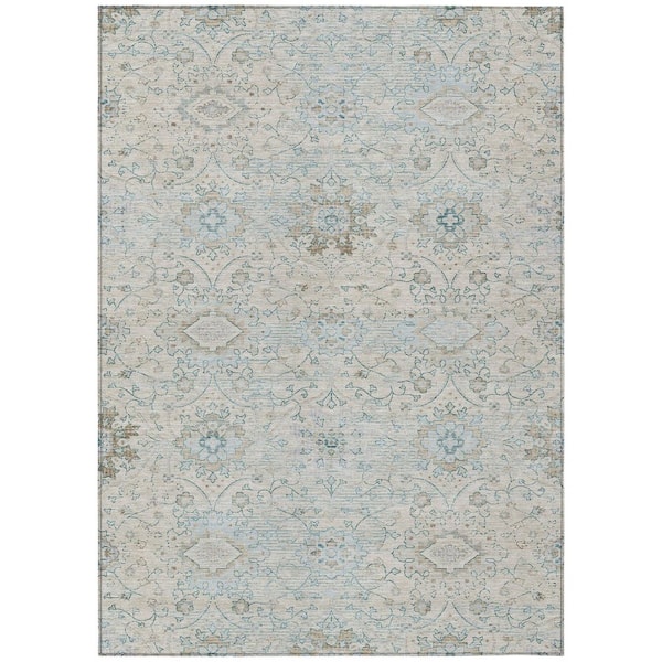 Chantille Machine Washable Indoor/Outdoor Abstract ACN3100 Linen 9 ft. x 12 ft. Area Rug
