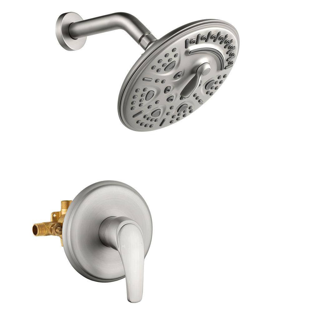 Single Handle 6-Spray Shower Faucet 1.5 GPM with Pressure Balance in Brushe