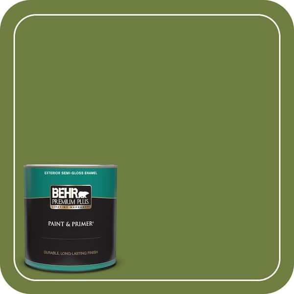 BEHR PREMIUM PLUS 1 qt. #410D-6 Moss Landing Semi-Gloss Enamel Exterior Paint & Primer