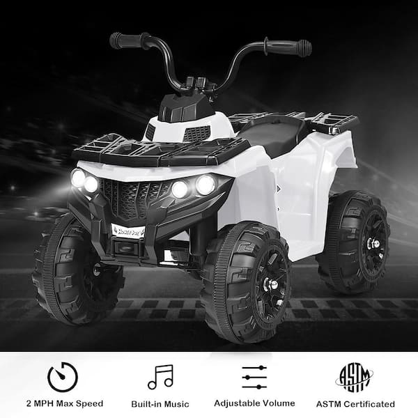 Costway ATV Kids Ride-On ATV 4-Wheeler Quad MP3 and LED Headlight 