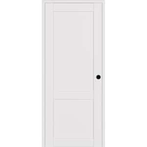 2 Panel Shaker 18 in. x 96 in. Left Hand Active Snow White Wood Composite DIY-Friendly Single Prehung Interior Door