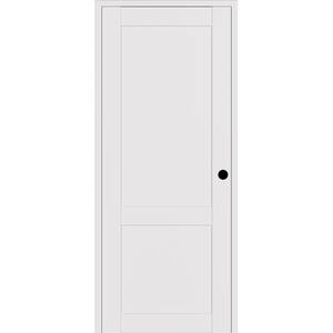 2-Panel Shaker 30 in. x 96 in. Left Hand Active Snow-White Wood Composite DIY-Friendly Single Prehung Interior Door