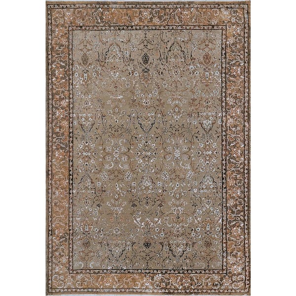 Dynamic Rugs Cullen 5 ft. X 7 ft. 8 in. Taupe/Brown Oriental Indoor Area Rug