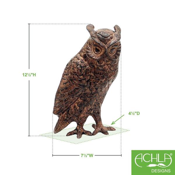 ACHLA DESIGNS Indoor Outdoor Great Horned Owl Statue, 12.5 in