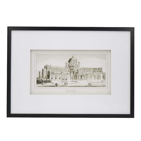 A & B Home Smithsonian Framed Architecture Art Print 19.7 in. x 27.6 in.