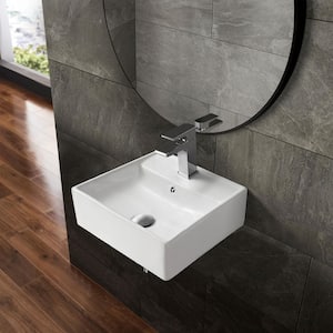 Claire Compact Ceramic Wall Hung Sink in White