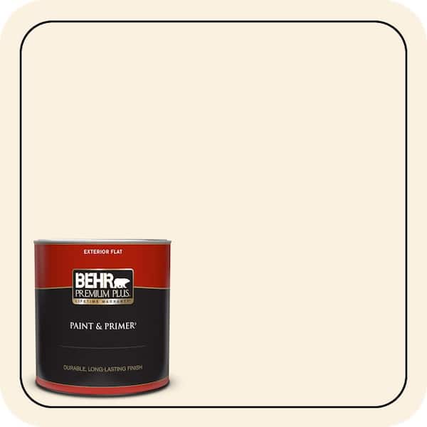 BEHR PREMIUM PLUS 1 qt. #PWN-13 Fine Porcelain Flat Exterior Paint & Primer