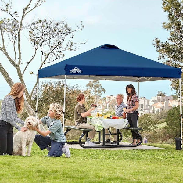 EAGLE PEAK 10 ft. x 10 ft. Pop Up Canopy Tent Instant Outdoor Canopy with 4-Sand Bags