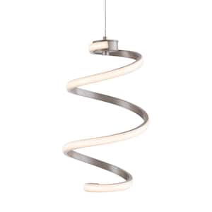 12-Watt Integrated LED Modern Sliver Chandeliers, 3000K Dimmable Curved Contemporary Ceiling Light Fixture