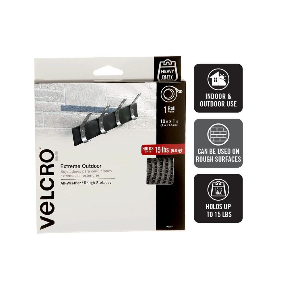VELCRO 10 ft. x 1 in. Extreme Titanium Tape 91365 - The Home Depot