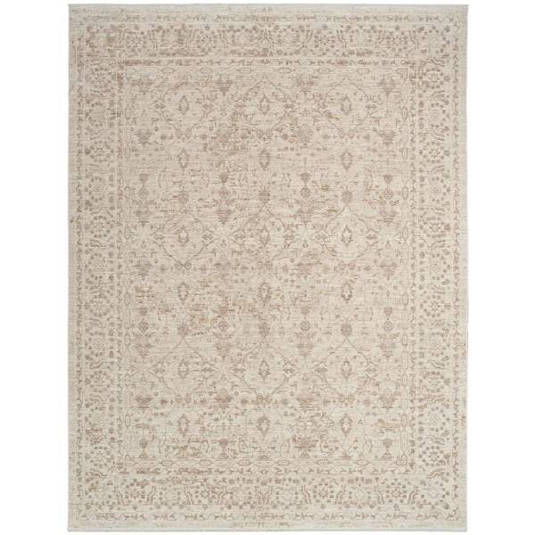 Outlines Ivory Grey 8 ft. x 10 ft. All-over design Traditional Area Rug