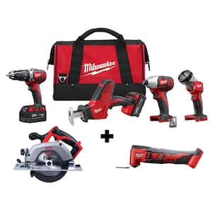 M18 18V Lithium-Ion Cordless Combo Tool Kit (4-Tool) w/ 6-1/2 in. Circular Saw and Multi Tool