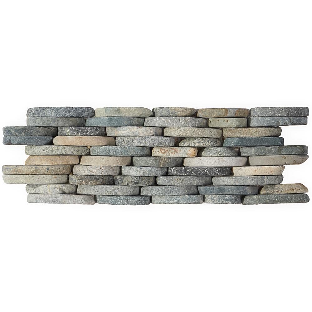 Countryside Dark Blend Stacked Sliced 4 in. x 6 in. Mosaic Wall Tile Sample price history on PriceWatchPro