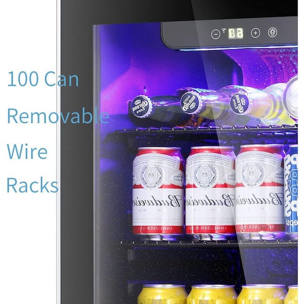 Antarctic Star Mini Fridge Cooler - 60 Can Beverage Refrigerator Glass Door  for Beer Soda or Wine