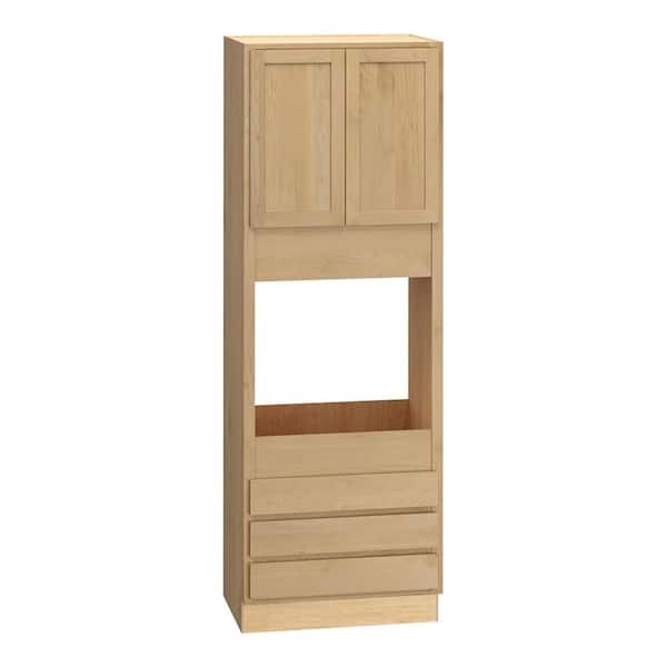 Quick Ship Cottage 33 in. W x 24 in. D x 96 in. H Assembled Plywood Double Oven Cabinet in Canopy Partial Overlay