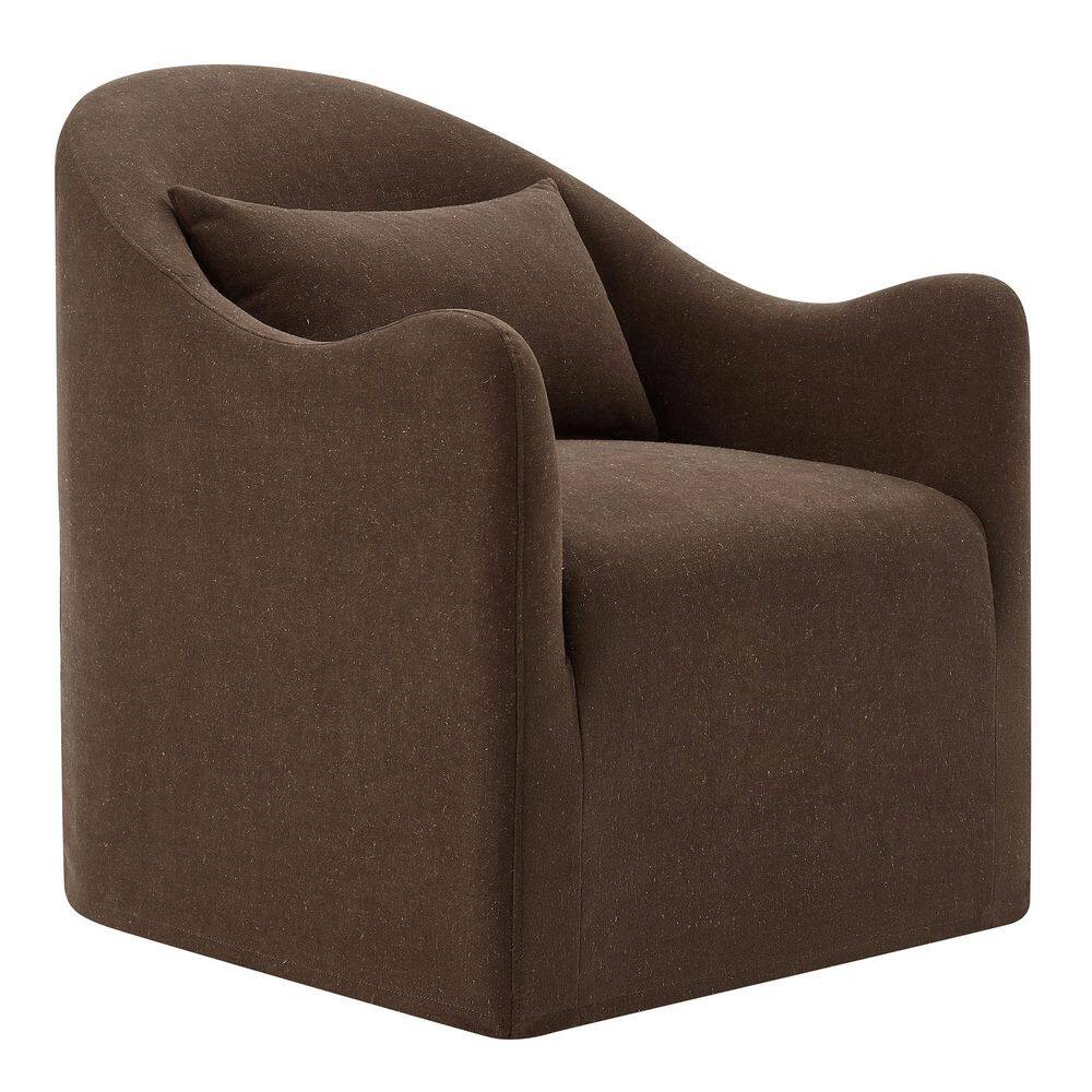 Bardot Cocoa Brown Slipcovered Linen Blend Accent Arm Chair Set of 1 price history on PriceWatchPro