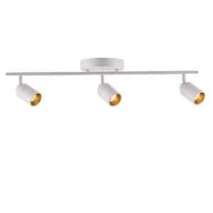 2 ft. 3-Bulb 1470 Lumens Sand White LED Track Lighting Kit Fixed Rail with Rotating Heads, 3000K