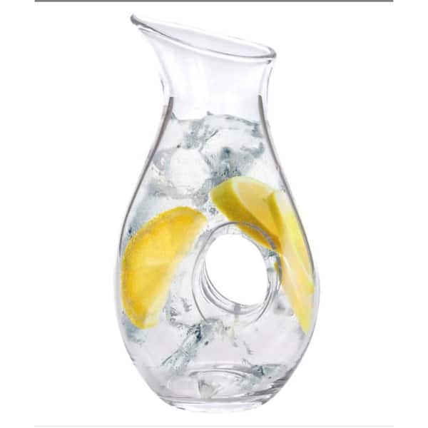 Eternal Living Glass Serving Pitcher with Handle, Thick Weighted Bottom,  and Wide Spout for Water or Drink, 48 Oz Clear 