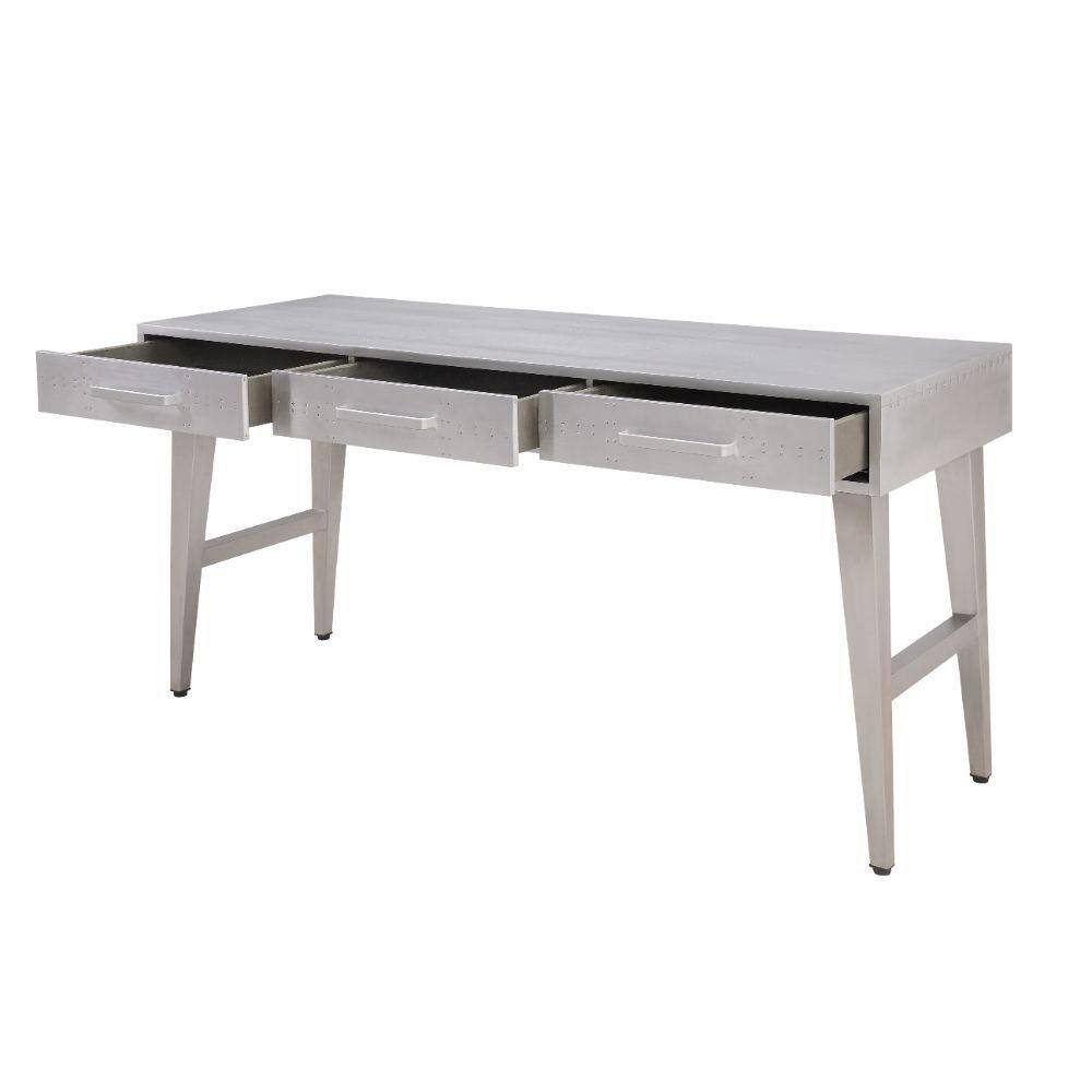 Brancaster 65'' Aluminum Patchwork Desk with Iron Legs