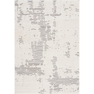 Artisan Shag Ivory 5 ft. x 7 ft. Abstract Indoor Area Rug