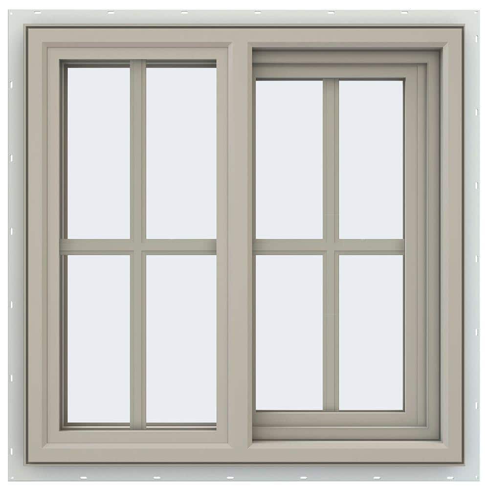 23.5 in. x 23.5 in. V-4500 Series Desert Sand Vinyl Right-Handed Sliding Window with Colonial Grids/Grilles price history on PriceWatchPro
