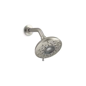 Rally 6-Spray 5.7 in. Single Wall Mount Fixed Adjustable Shower Head in Vibrant Brushed Nickel