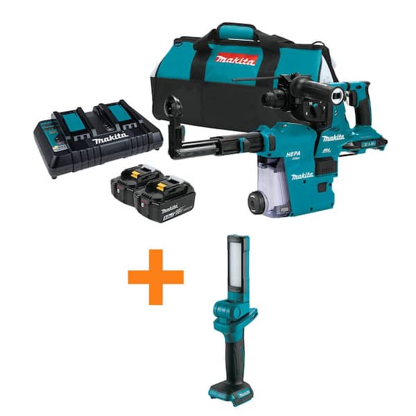 18V X2 LXT 36V 1-1/8 in. Brushless Rotary Hammer Kit with HEPA Dust Extractor 5.0 Ah w/bonus 18V LXT 18 LED Flashlight