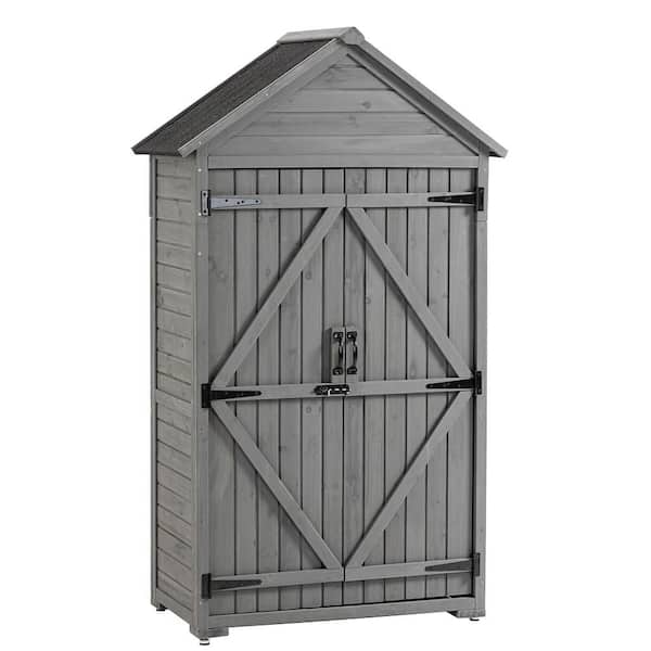 3 ft. W x 2 ft. D Wood Shed with Double Door (6 sq. ft.)