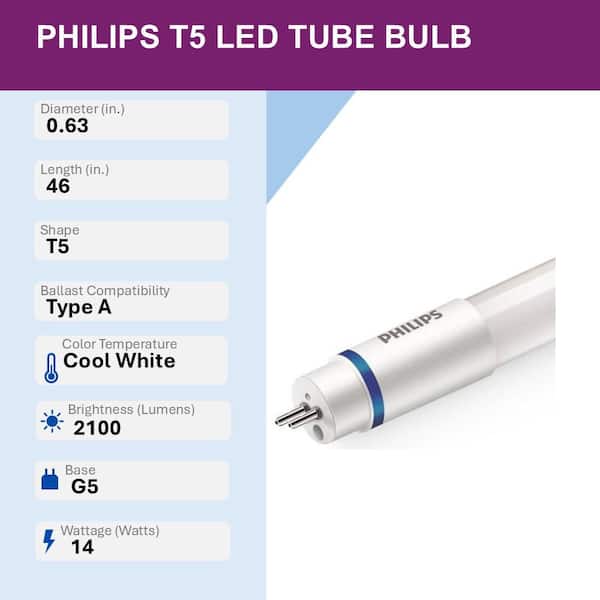 Philips 28W Equivalent 46 in. High Efficiency Linear T5 Type A
