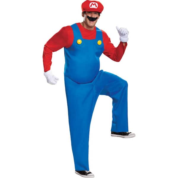 Men's Deluxe Super Mario Bros. Mario Costume - Size 42 in.-46 in. - Adult Halloween Costume