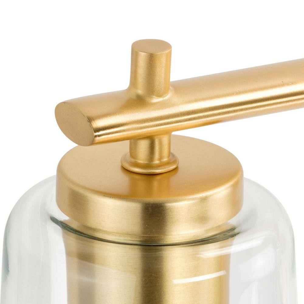 Adley Satin Brass 6-Light Vanity Fixture with Clear Glass Shades