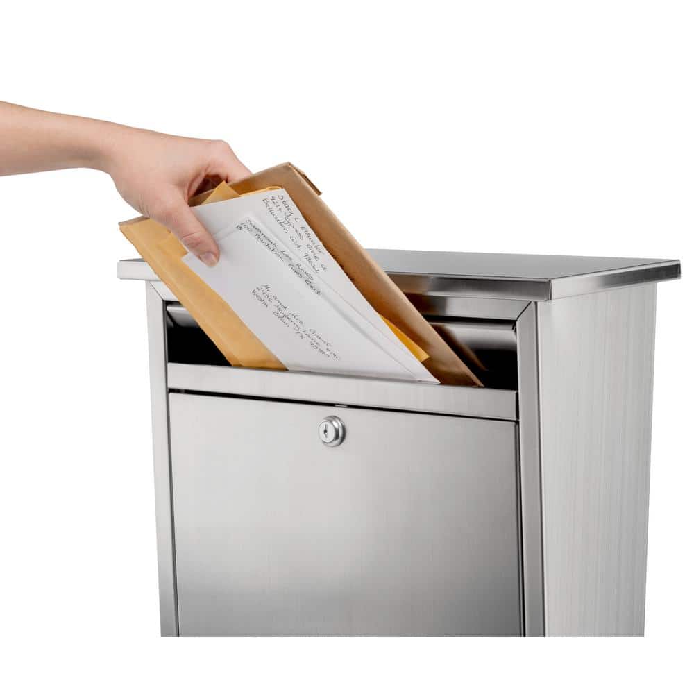 Maya Stainless Steel Lockable Wall Mount Mailbox, Medium