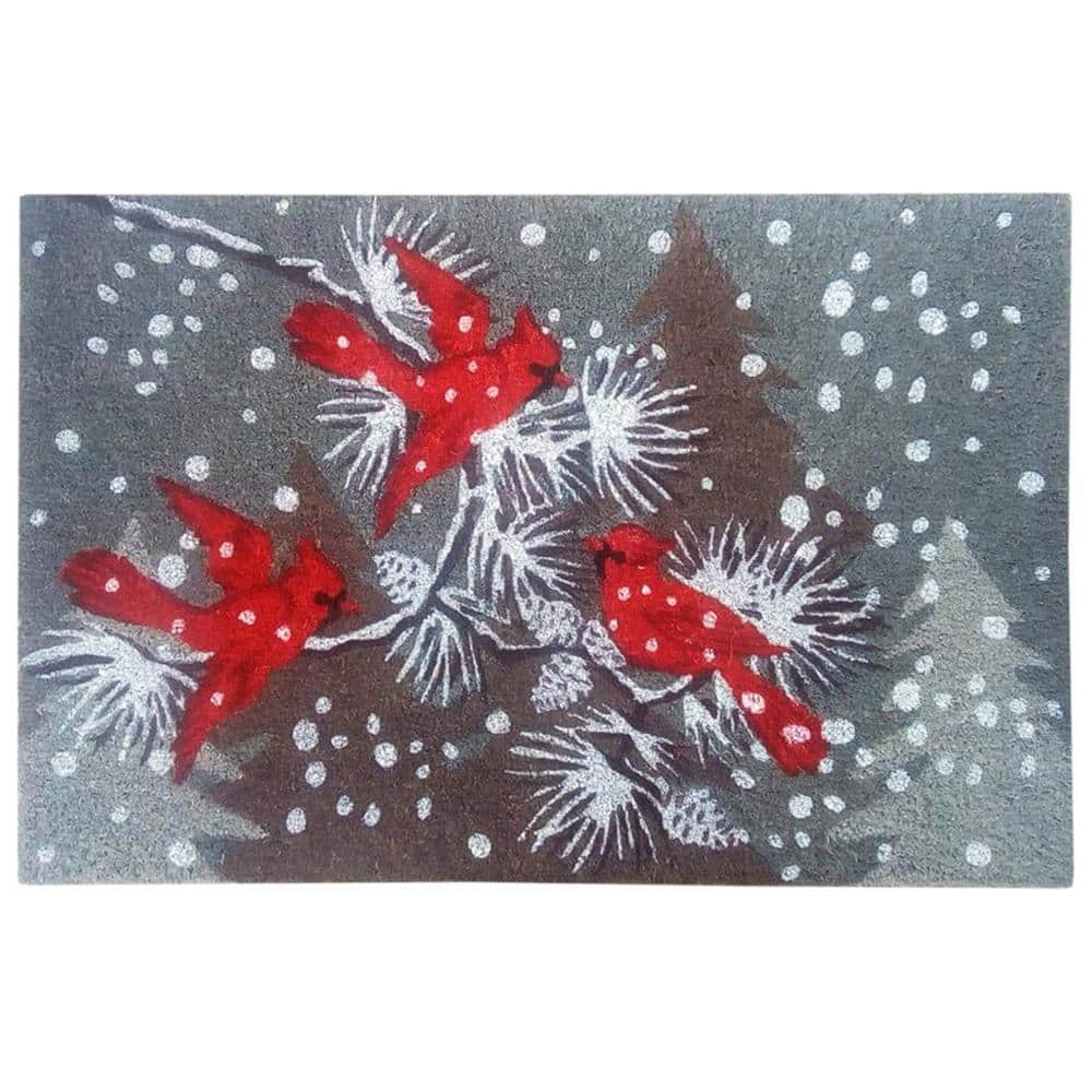 Non-Slip and Washable Winter Doormat Rubber Back Snowflakes Door