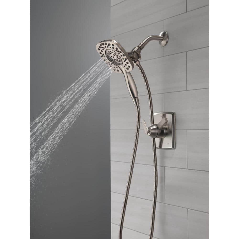 Stainless Steel Square Dual Shower Head with Handheld Spray