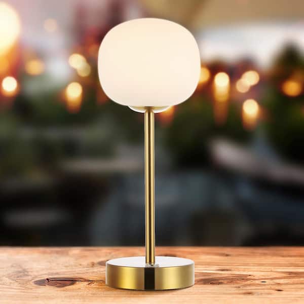 Metal Adjustable LED Table Lamp w/ Touch Sensor, Antique Brass