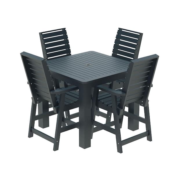 Unbranded Glennville 5-Pieces Square Recycled Plastic Outdoor Counter Dining Set