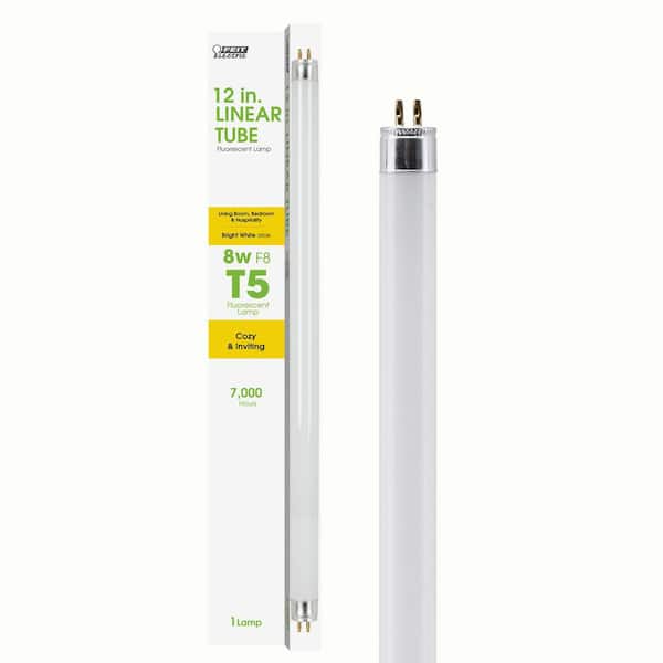 8-Watt 12 in. T5 G5 Linear Fluorescent Tube Light Bulb, Bright White 3000K (1-Pack)