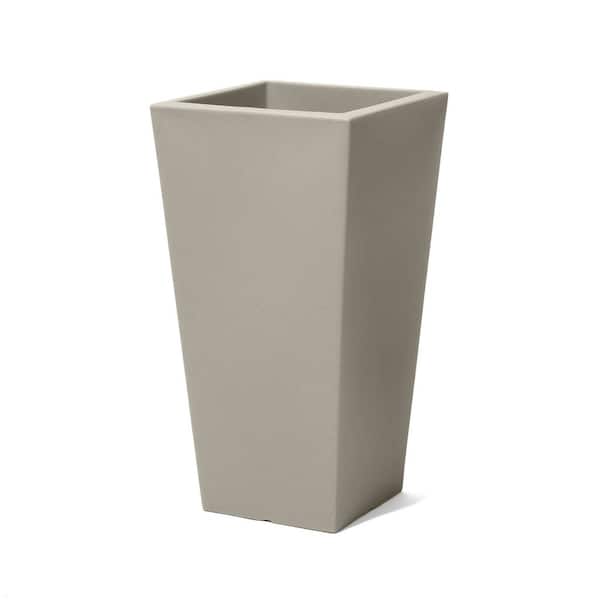 Everton Large Concrete Indoor Plastic Square Planter Indoor Outdoor Use (15 in. W x 15 in. H x 28 in.) 1-Pack
