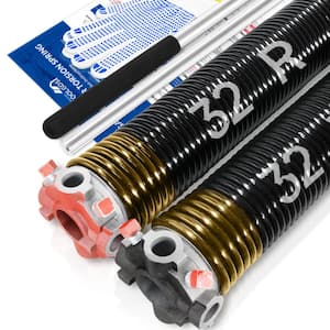 0.250 in. Wire x 2 in. x 32 in. L Electrophoresis Garage Door Torsion Springs in Gold Left and Right with Winding Bars