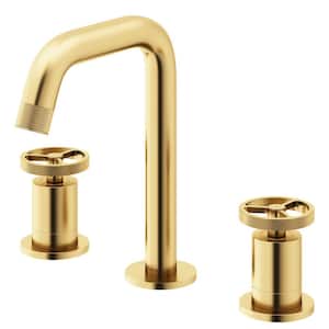 Cass 8 in. Widespread 2-Handle Bathroom Faucet in Matte Brushed Gold