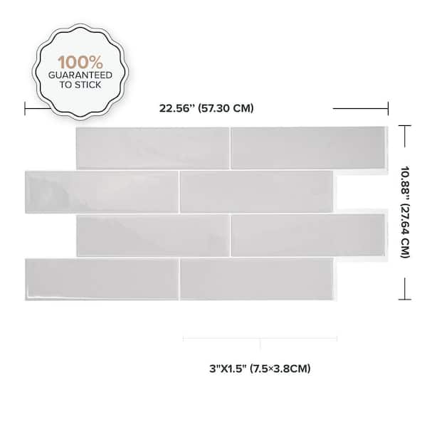 Oslo 22.56 in. W x 10.88 in. H Gray Peel and Stick Self-Adhesive Decorative Mosaic Wall Tile Backsplash (2-Pack) Oslo 22.56 in. W x 10.88 in. H Gray Peel and Stick Self-Adhesive Decorative Mosaic Wall Tile Backsplash (2-Pack)