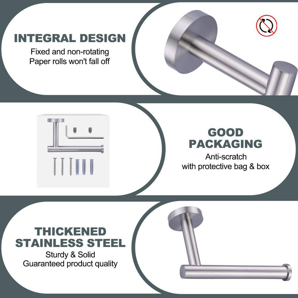 Brushed Nickel Wall-Mount Stainless Steel Toilet Paper Holder