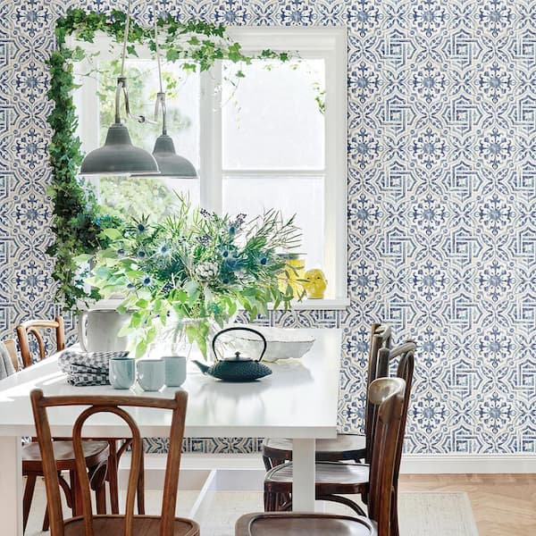 Sonoma Blue Spanish Tile Blue Wallpaper Sample