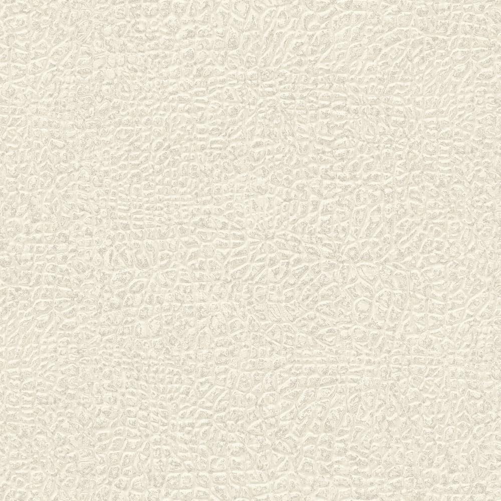 Absolutely Chic Metallic Cream Vinyl Non-Woven Non-Pasted Crocodile Motif T