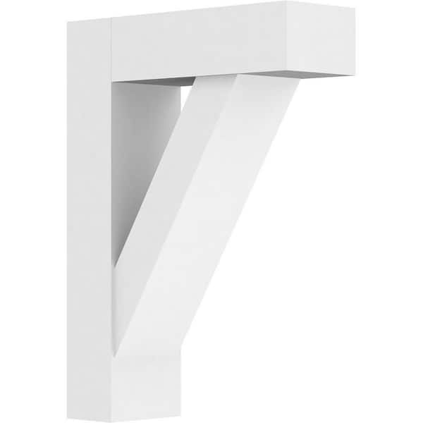 Ekena Millwork Standard Traditional 5 in. W x 22 in. H x 16 in. D Signature Urethane Polyurethane Bracket With Block Ends