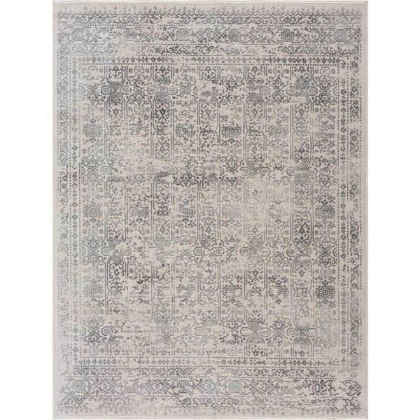 HAUTELOOM Michie Cream/Gray/Light Slate 5 ft. x 7 ft. Area Rug